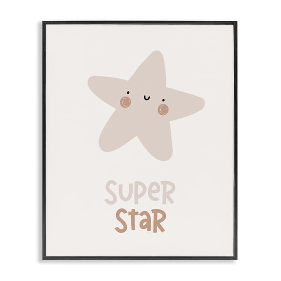 Stupell Industries Bohemian Smiling Super Star Black Framed Giclee Art, 11 x 14, by LSR Design Studio
