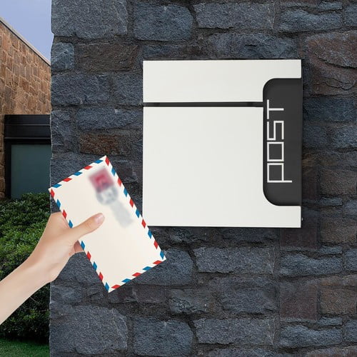 Stainless Steel Mail Letter Post Box Outdoor Wall Mount Lockable Letters Mailbox
