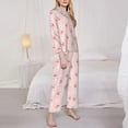thumbnail image 3 of Pofeuu Rabbit And Cherry Print Womens Pajamas Set Long Sleeve Sleepwear Button Down Nightwear Soft Pj Lounge Sets Button Down Pajamas Women-XX-Large, 3 of 7