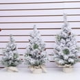 thumbnail image 4 of 23.6 inch Snow Flocked Tabletop Christmas Tree,Pre Lit Artificial Mini Christmas Tree,Burlap Base,for Home Indoor Office Christmas Decorations, 4 of 5