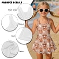 thumbnail image 6 of Yuyamidu One Piece Swimsuits for Girls Highland Cow Daisy Sleeveless Swimming Skirt Quick Dry Bathing Suits Tankini Summer Beach Swimwear Age 3-4 Years Old, 6 of 7