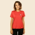 thumbnail image 3 of Dalix Heartly Ghost Embroidered Soft Cotton Short Sleeve T Shirt Womens in Poppy Red XS X-Small, 3 of 5