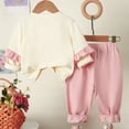 thumbnail image 6 of oqasdz Baby Girl Outfits Floral Embroidery Long Sleeve Top And Ruffle Hem Pants Outfit Soft Playwear 2 Piece Set Size 6 Month-12 Month, 6 of 7