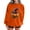 Orange1#, variant on Caywon Women's Crew Neck Halloween Print Long Sleeve Sweatshirt No Hood Soft Comfortable Fabric Daily Wear Easy To Match for Halloween Season Casual Fashion Apparel​
