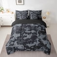 thumbnail image 2 of Feelyou Modern Fashion Camo Bedding Comforter Set 7 Pieces for Teens, Chic Camouflage Full Bedding Set, Grey Square Abstract Reversible Fitted Sheet Flat Sheet, Ultra Soft Bedroom Decor, 2 of 8