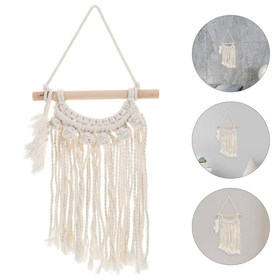 Raindrops Beige Woven Tapestry Fresh Style Wall Hanging 1Pack 15.0In X 7.9In X 1.2In