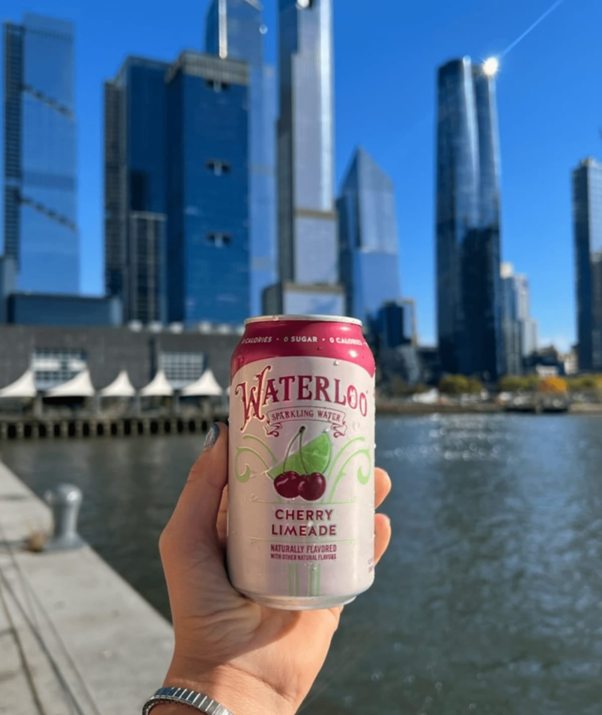(6 pack) Waterloo Sparkling Water, Cherry Limeade, 12 fl oz, 8 Pack Cans