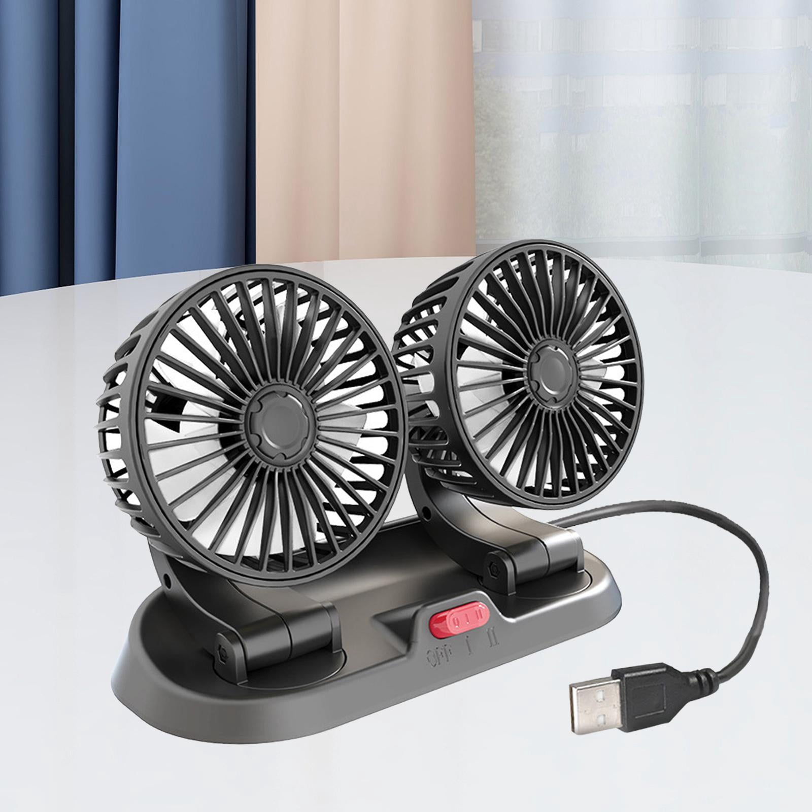 perfk Truck Fans 360 degree Rotation Automotive Electric Fan for SUV Truck Car Dashboard