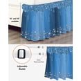 thumbnail image 3 of Modern Blue Wrap Around Bed Skirts for King Bed 16" Drop, Bed Skirt with Adjustable Elastic Belt Dust Ruffle Bed Valance for Bedroom Hotel Luxury Abstract Diamond Luxury Gradient Bed Frame Cover, 3 of 7