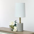 thumbnail image 5 of Elegant Designs Cement Table Lamp with Antique Brass Detail&amp;#44; White, 5 of 5