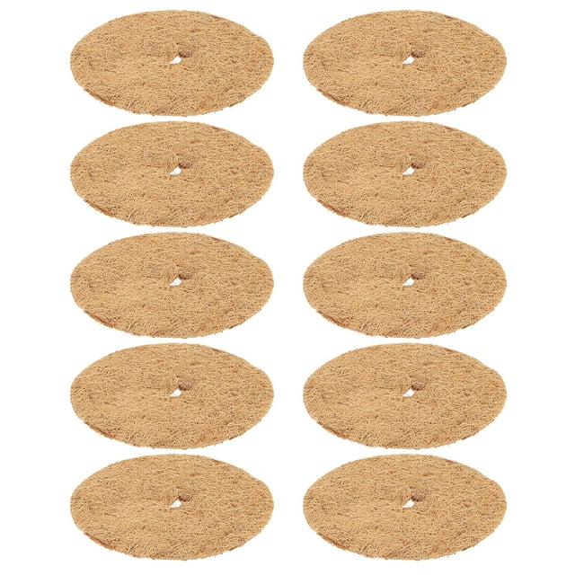 Anillo de mantillo de fibras de coco Uxcell 10Pcs, alfombrillas protectoras de árboles de coco, disco de planta, protección de 14 pulgadas