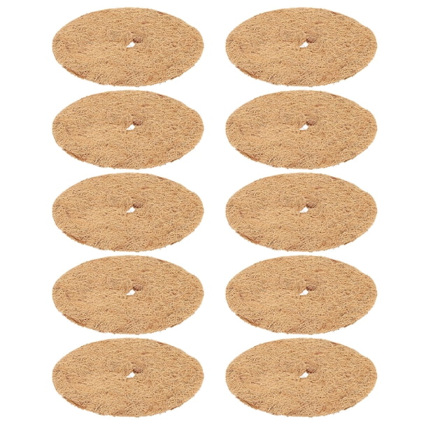 Anillo de mantillo de fibras de coco Uxcell 10Pcs, alfombrillas protectoras de árboles de coco, disco de planta, protección de 14 pulgadas