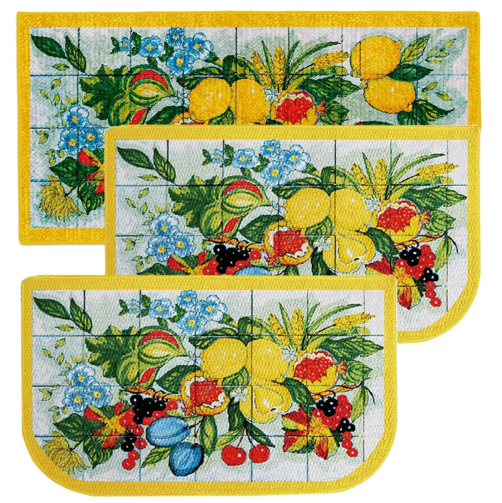 Kashi Home Kitchen Rug, Area Rug, Mat, Beautiful Print NonSkid Latex