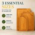 thumbnail image 4 of 3-Piece Wooden Cutting Board Set with Juice Grooves, Mango Wood Chopping Boards for Kitchen Prep and Charcuterie Serving, Eco Friendly Multi Size Cutting Boards with Built-in Handles (Natural), 4 of 9