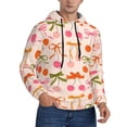 thumbnail image 2 of Naloa Cherries And Bows Men's Casual Hooded Collar Drawstring Hoodies Pullover Sweatshirts Casual Long Sleeve Shirts-Large, 2 of 7