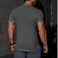thumbnail image 3 of Fanxing Muscle T Shirts for Men V Neck TShirts Slim Fit Short Sleeve Tees Gray,S, 3 of 8