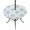 Teal, Turquoise, White, variant on Round Outdoor Tablecloth with Umbrella Hole and Zipper, Purple Palm Tree Tablecloth with Elastic Waterproof, Tropical Summer Botanical Forest Modern Patio Table Covers for 31" - 35" Pool Tables