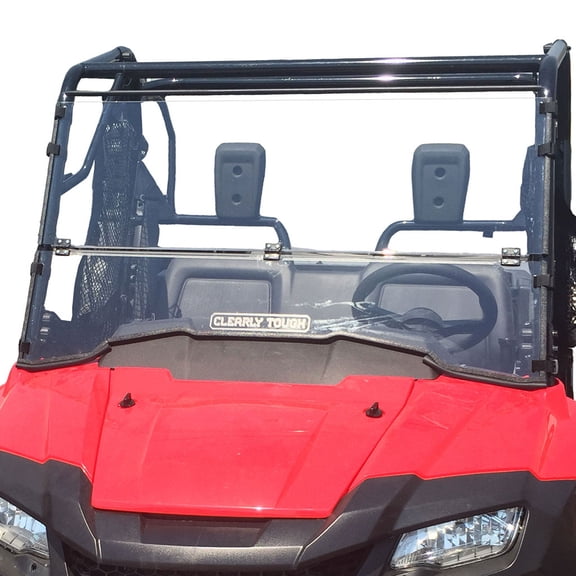 Clearly Tough Honda Pioneer 700 Full Folding Windshield - Fits ALL model years! -- SCRATCH RESISTANT- Extreme Versatility! Premium polycarbonate w/Hard Coat. Made in America!