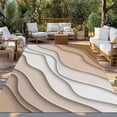 thumbnail image 2 of 3' x 5' Outdoor Rug, Beige Ombre Outdoor Washable Rug Large Floor Carpet, Modern Geometric Abstract Aesthetic Cream Non Shedding Area Rug for Outside Patio RV Porch Deck Balcony Camping Living Room, 2 of 9