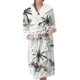 thumbnail image 1 of Women's Fleece Plush Robe Long Warm Plush Bathrobe Loungewear Jacket Printed Comfort Robe, 1 of 5