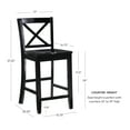 thumbnail image 2 of Linon Torino 24" Cross-Back Indoor Wood Counter Stool, Black, 2 of 9