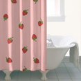 thumbnail image 4 of Strawberry and Dot Pink Pattern Modern Waterproof Shower Curtain Set with 12 Hooks, Washable Decorative Bathroom Shower Curtain, 4 of 6
