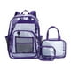 thumbnail image 1 of Mochila escolar transparente de PVC con correa ajustable, bolsa para bolígrafos, bolso de mano, mochilas escolares púrpura, 1 of 9