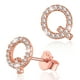 thumbnail image 1 of Silvora Shiny Letter Initial Stud Pendientes para mujer Pendientes de plata esterlina con Circonita cúbica Cumpleaños Navidad Joyería Regalos, Q, 1 of 8