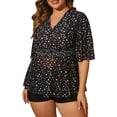 thumbnail image 1 of Daznico Ensemble de Maillot de Bain Tankini Grande Taille à Imprimé Floral avec Haut Style Robe et Shorty Couvrant pour Femmes, 1 of 4