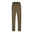 thumbnail image 5 of Ketyyh-chn99 Mens Pajamas Pants Linen Pants Work Drawstring Work Pants with Cargo Pocket Man Pants Brown,L, 5 of 5