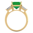 thumbnail image 4 of Clara Pucci 14K Yellow Gold 3ct Emerald Three-Stone Ring for Women, 4 of 8