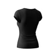 thumbnail image 5 of Pounoo Womens One Shoulder Tops Asymmetrical Solid Color Blouses Casual Slim Fit Lightweight Soft Comfy Party Wear Shirts Gift, 5 of 7