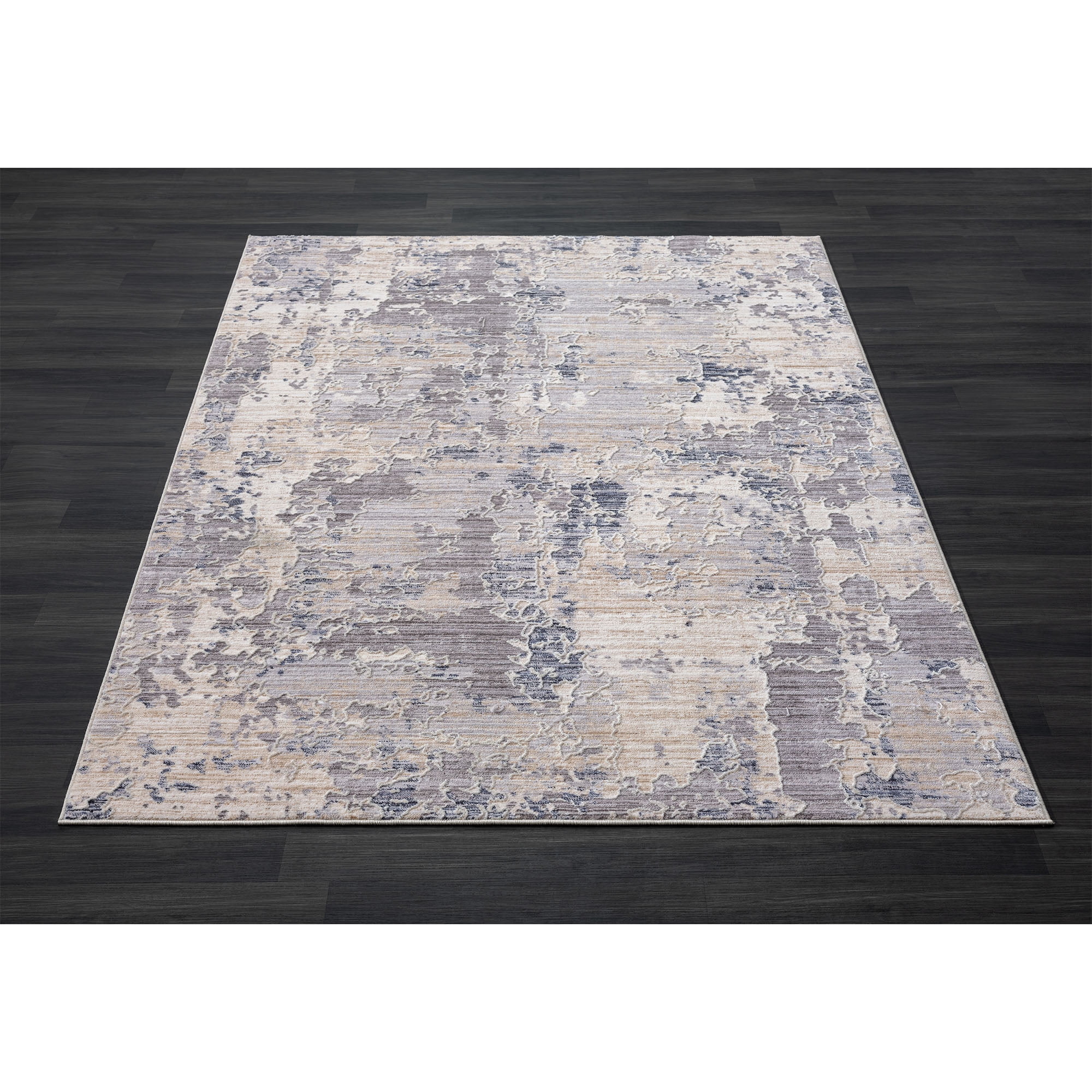 LR Home Mia 7'9" X 9'9" Gray/Blue Abstract Premium Ultra-Soft Indoor Area Rug