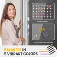 thumbnail image 5 of Clear Acrylic Magnetic Fridge Calendar - Sleek Dry Erase Board & Chore Chart for Fridge, 2 in1 Monthly Calendar Perfect Family Organizer, Includes 5 High-Contrast Markers, 5 of 7