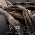 thumbnail image 2 of Lavish Home 60x70in Faux Fur Blanket for Couch, Bed, or Chair (Gray/Brown), 2 of 6