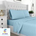 thumbnail image 3 of ERDS-Rv Draps Très Grand 72 X 80 -Rv Draps Très Grand Coton, Ensemble de Draps en Coton 4 Pcs pour Matelas jusqu'à 15 Pouces de Profondeur : Rv Très Grand 72 X 80 Pouces -Bleu Clair Uni, 3 of 4