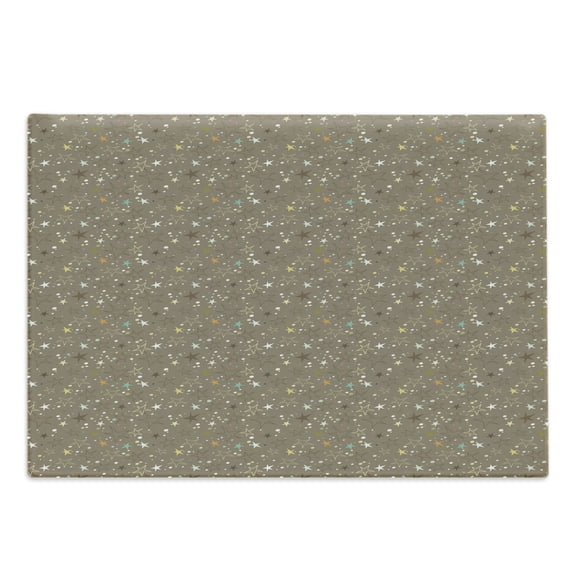 Abstract Cutting Board, Simplistic Funny Pattern with Irregular Order Stars and Dots Print, Decorative Tempered Glass Cutting and Serving Board, in 3 Sizes, by Ambesonne