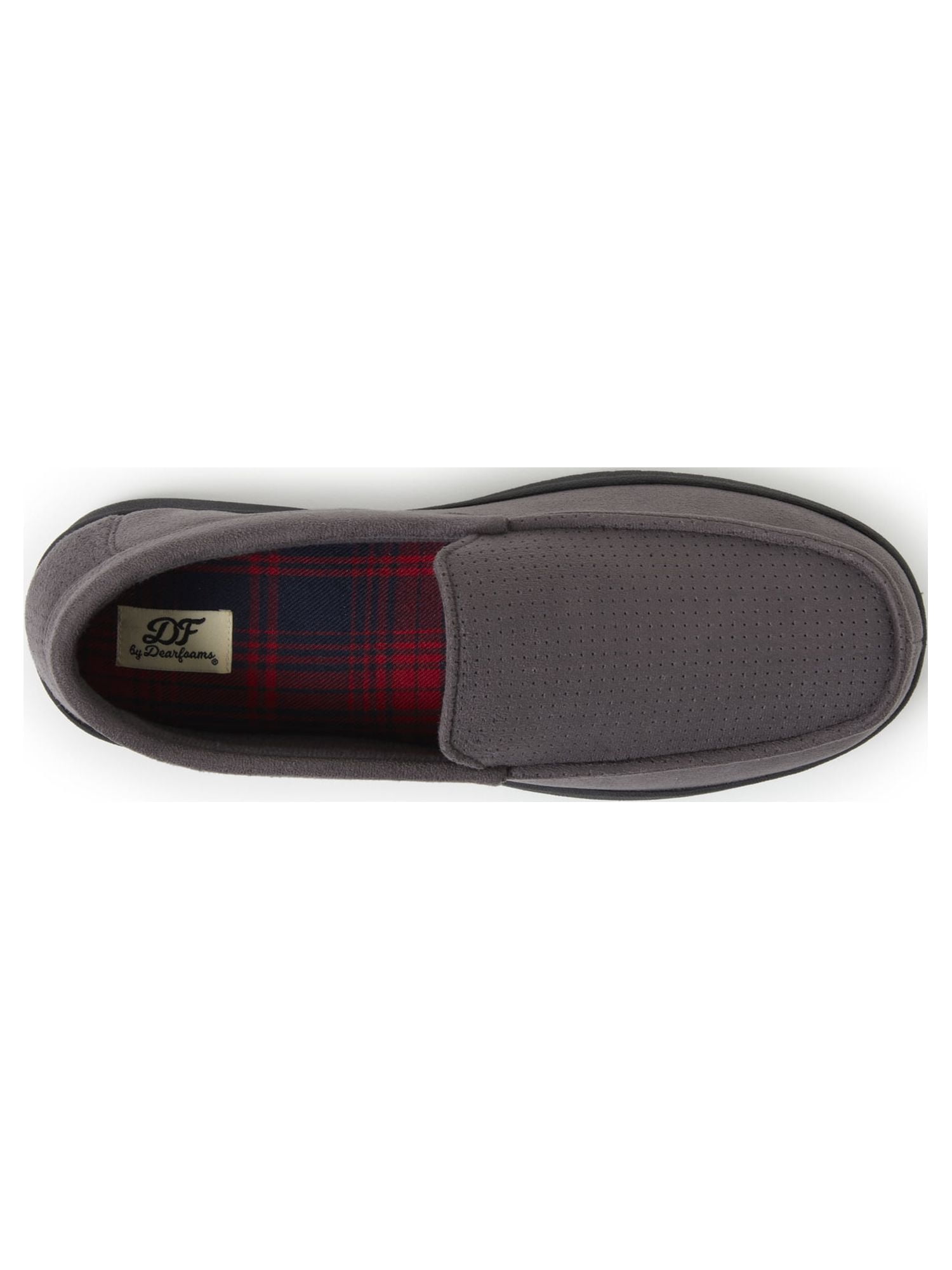 DF by Dearfoams Men's Jason Perf Microsuede Moccasin Slippers