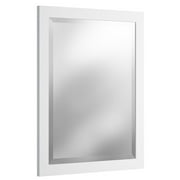 24" Beveled Bath Vanity Mirror, White