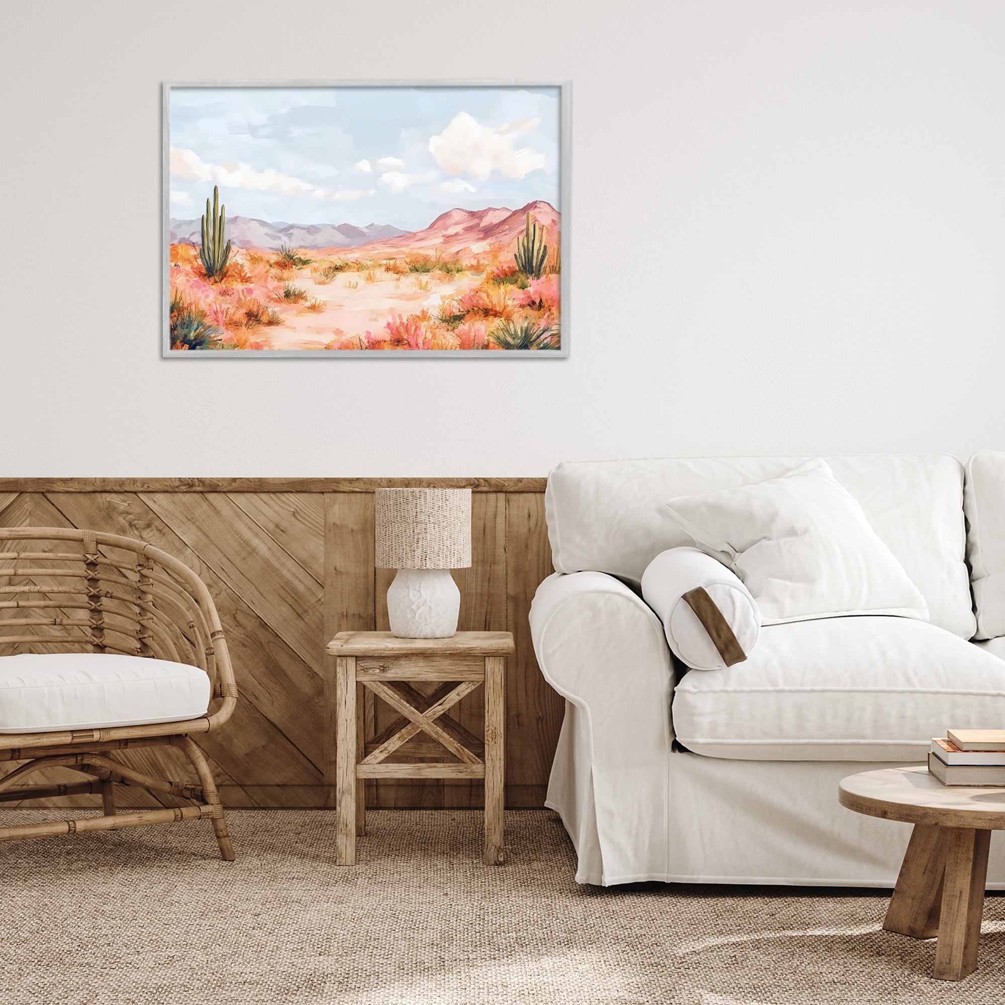 Stupell Industries Pastel Desert Dream Sunset Gray Framed Giclee Art, design by Creative Studio
