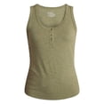 thumbnail image 6 of Time and Tru Women’s Slub Henley Tank Top, sizes XS-XXXL, 6 of 6