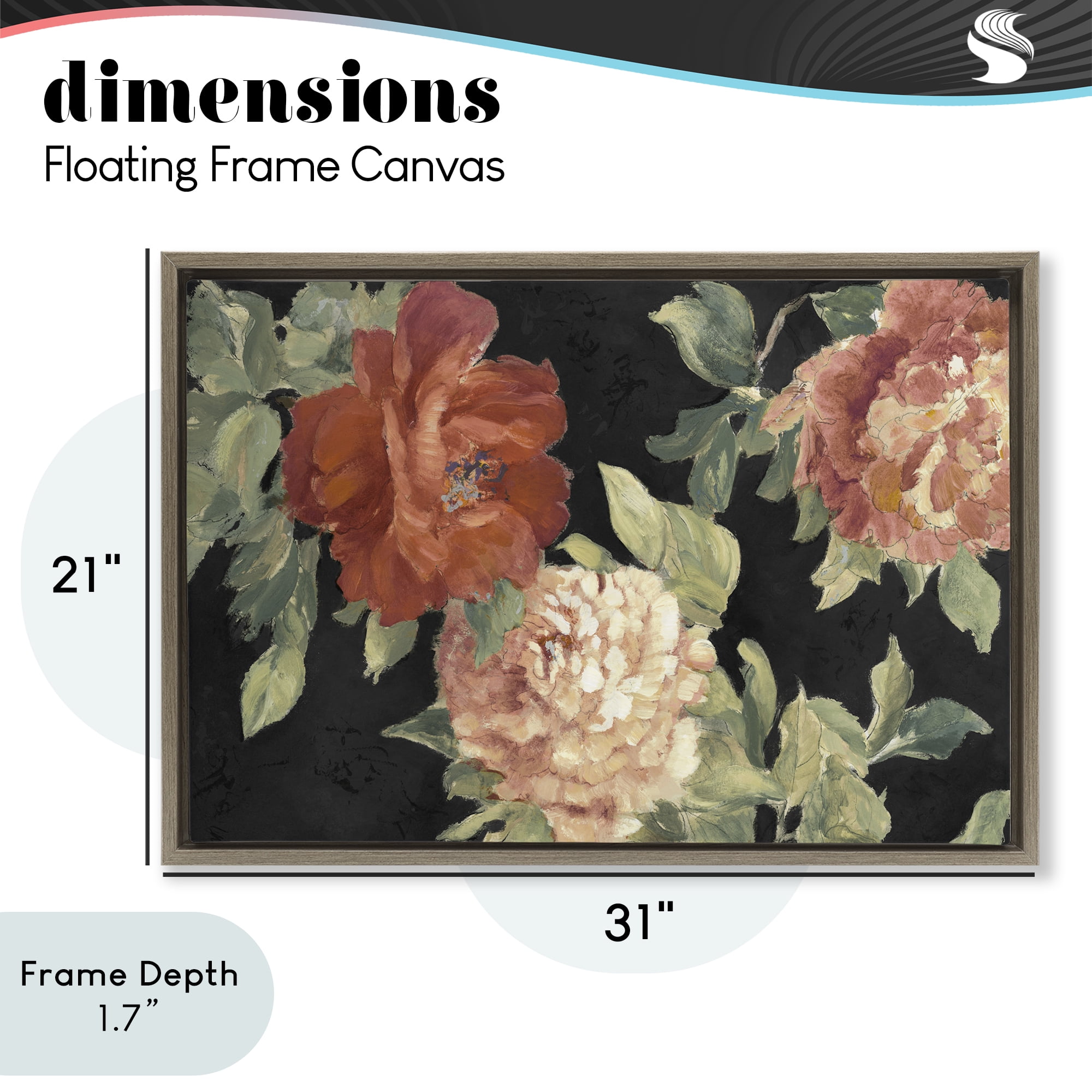 Stupell Industries Beauty of the Red Blossom Brown Framed Floater Canvas Wall Art, design by Lanie Loreth