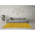 thumbnail image 3 of Ahgly Company Machine Washable Indoor Round Oriental Yellow Traditional Area Rugs, 7' Round, 3 of 4