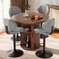 thumbnail image 6 of Hawsaiy Swivel Bar Stools Set of 4, Adjustable Height Faux Leather Bar Stools with Back, Double-Layer Upholstered Counter Height Bar Chairs for Kitchen Island, Gray, 6 of 10