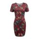 thumbnail image 4 of Vestido ajustado de manga corta con estampado de pétalos a la moda de verano para mujer Fridja  bnh488, 4 of 5