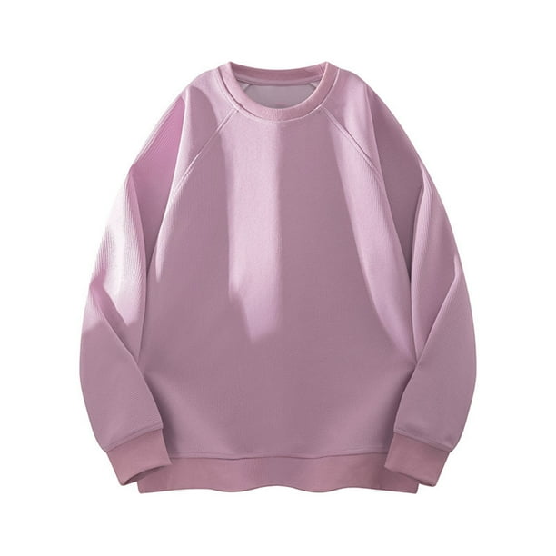 pstuiky manga larga para hombre, Suéter deportivo informal de manga larga con cuello redondo y color liso para hombre Tops casuales para hombres m