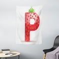 thumbnail image 1 of Letter P Tapestry, Healthy Living Themed Alphabet Capital P Sweet Vegetarian Vegan Food, Wall Hanging for Bedroom Living Room Dorm Decor, 40W X 60L Inches, Vermilion Green Orange, by Ambesonne, 1 of 2