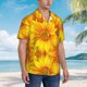 thumbnail image 3 of Balery 3D Sunflowers Camisas hawaianas de manga corta para hombre, camisas playeras de corte holgado, camisas de vacaciones con botones,Small, 3 of 7