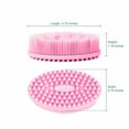 thumbnail image 3 of Body Brush for Wet Dry Brushing, Silicone Body Scrubber for Gentle Exfoliating on Softer Glowing Skin, Gentle Massage with Silicone Loofah Bath Brush, Shower Brush for Women Men Kids (Pink), 3 of 5