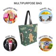 thumbnail image 7 of FORMRS Womens Canvas Tote Bag with Zipper Inner Pocket Shoulder Handbag, Christmas Gingerbread, 7 of 7